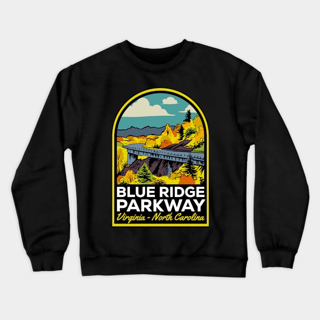 Blue Ridge Parkway Fall North Carolina Virginia Crewneck Sweatshirt by HalpinDesign